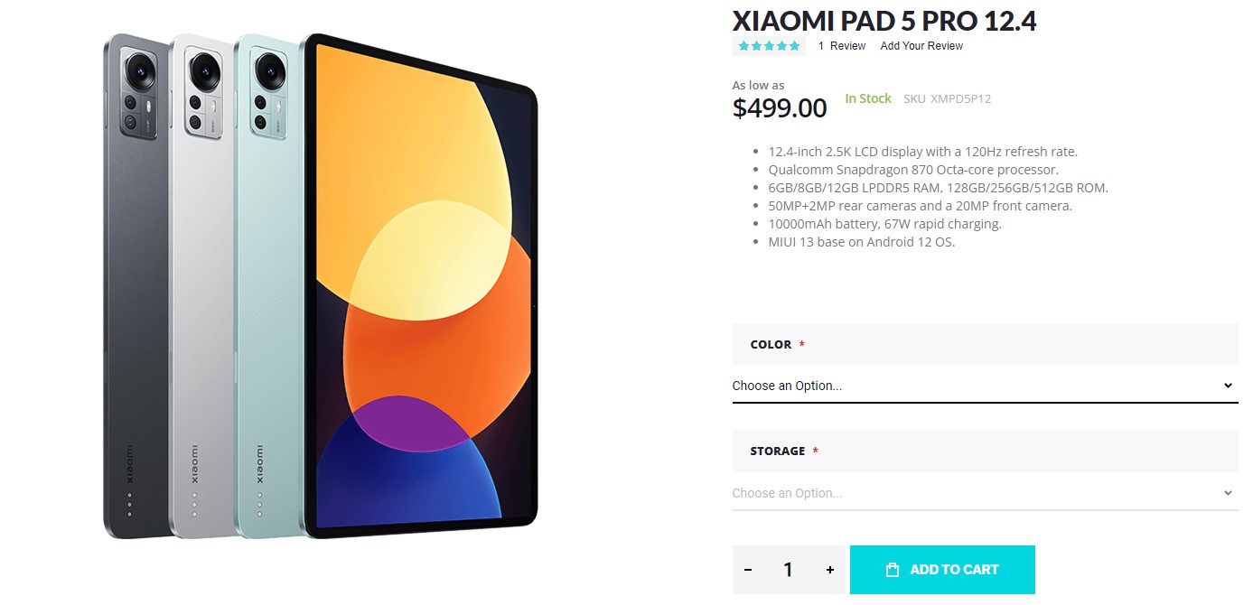 Get Xiaomi Pad 5 Pro .4 inches for $ on Giztop   Gizmochina