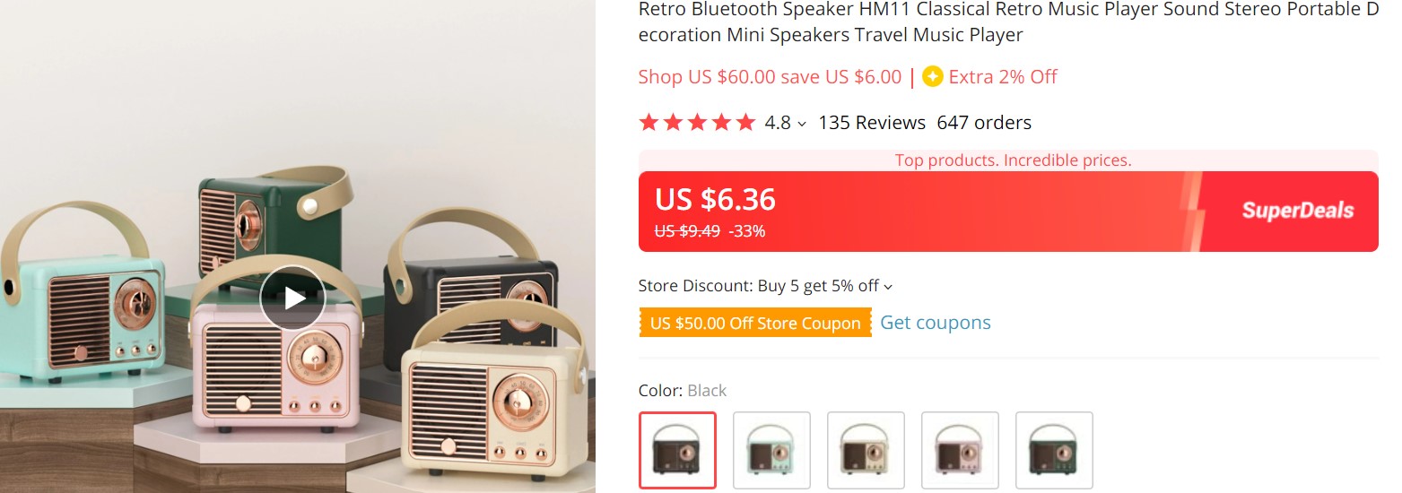 HM11 Retro Mini Bluetooth speaker
