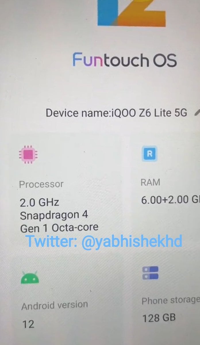 iQOO Z6 lite 5G processor