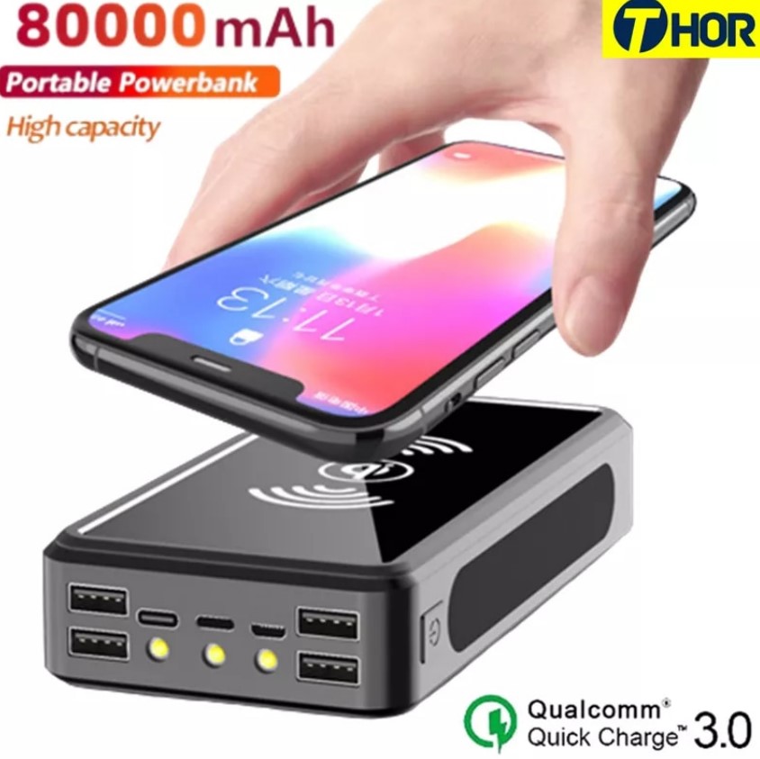 80000mAh Solar Charging Wireless Power Bank