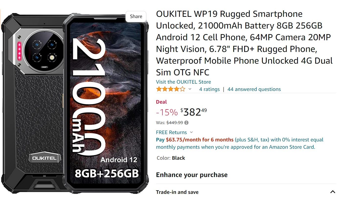 Купить Смартфон Oukitel Wp19 21000 Мач