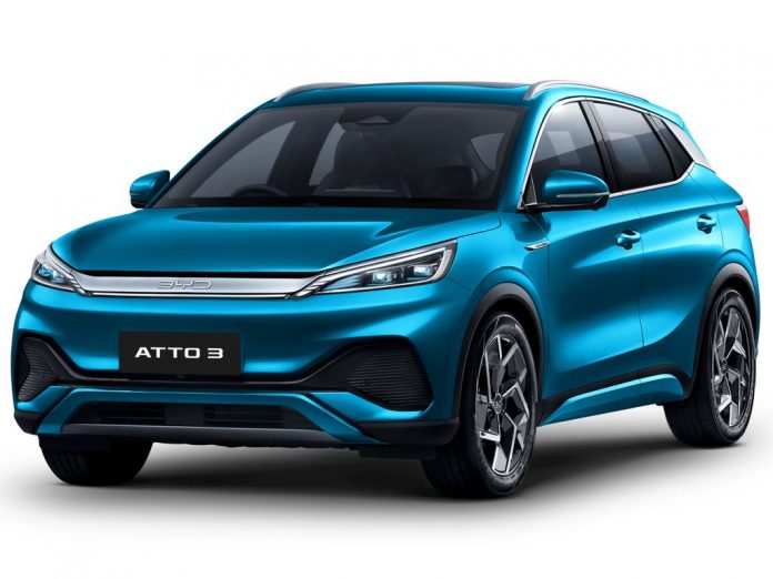 BYD Atto 3 electric midsize SUV unveiled with 521 km range