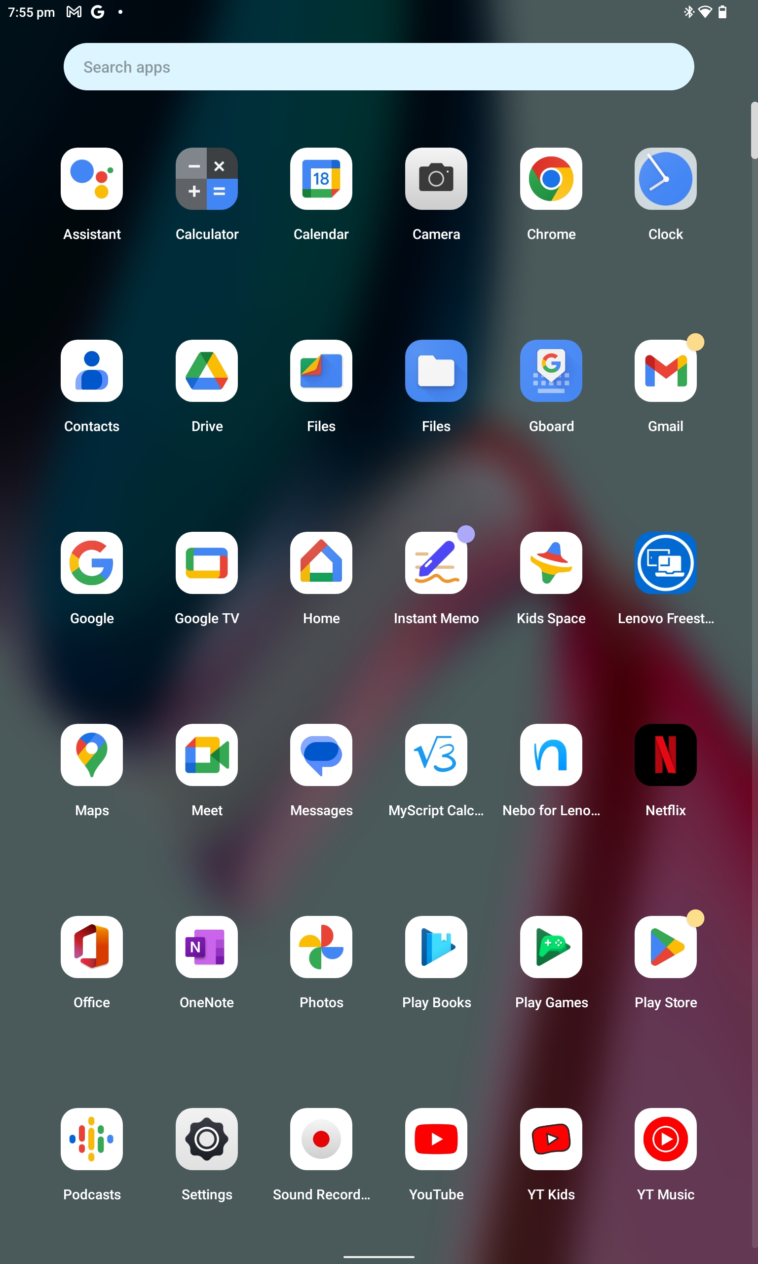 Lenovo Tab P11 Pro (Gen 2) all preloaded apps