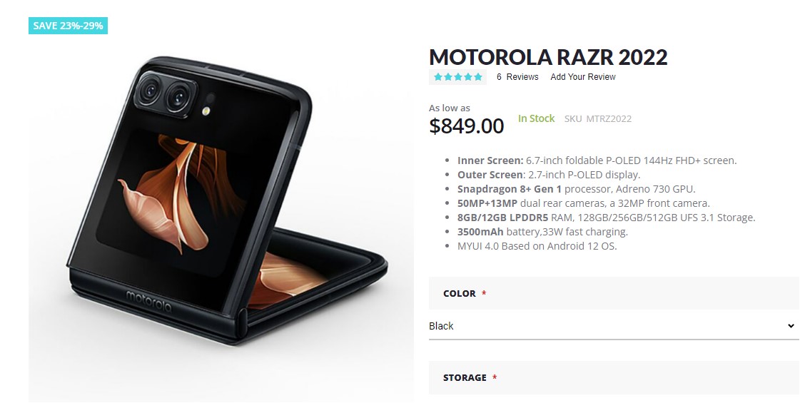 Get $250 OFF on Motorola Razr 2022 Flip phone - Gizmochina