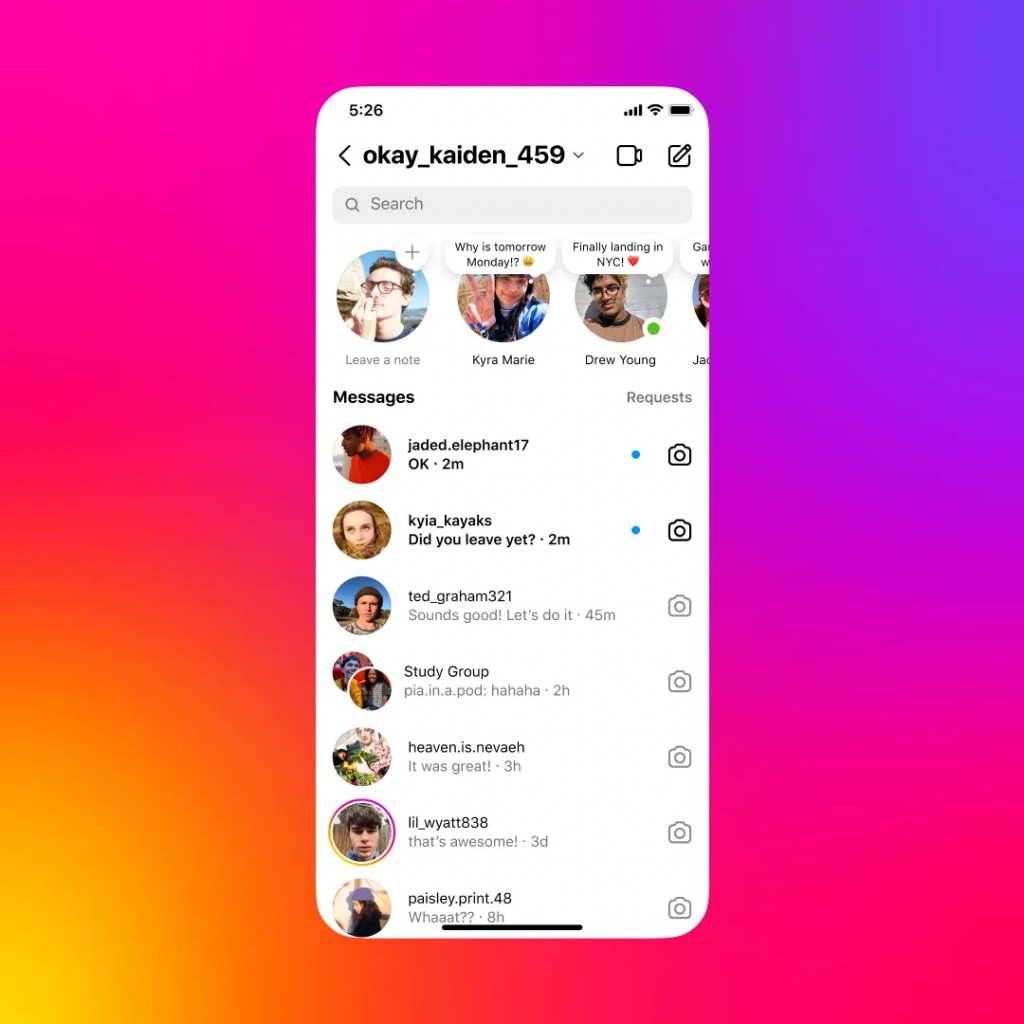 Instagram Notes feature