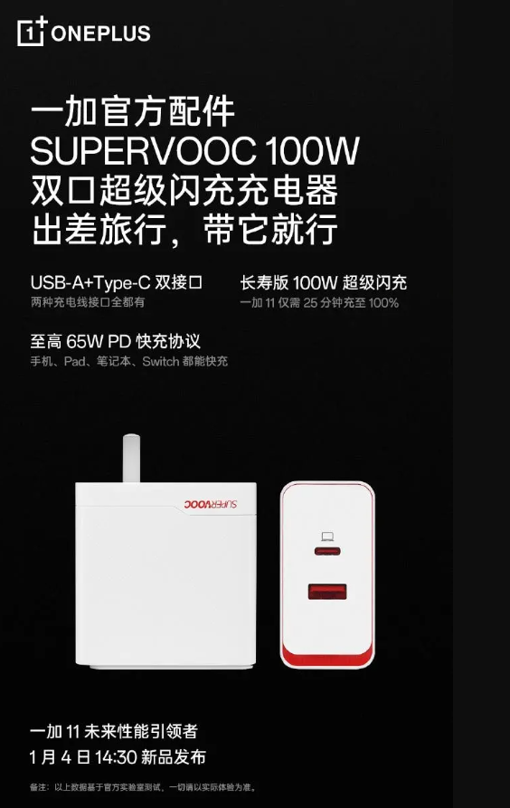 OnePlus 100W Dual Port Charger