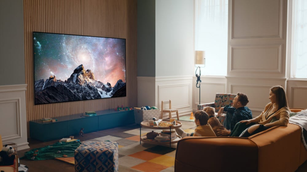 100 inch tv living room