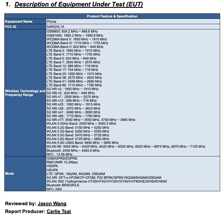 Google Pixel 7a FCC 3