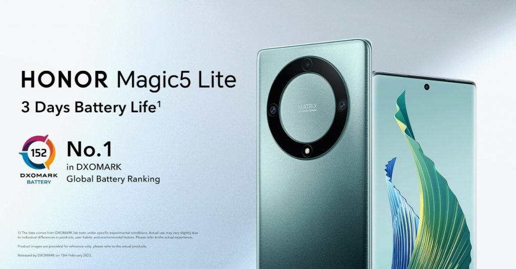 honor magic5 lite dxomark battery