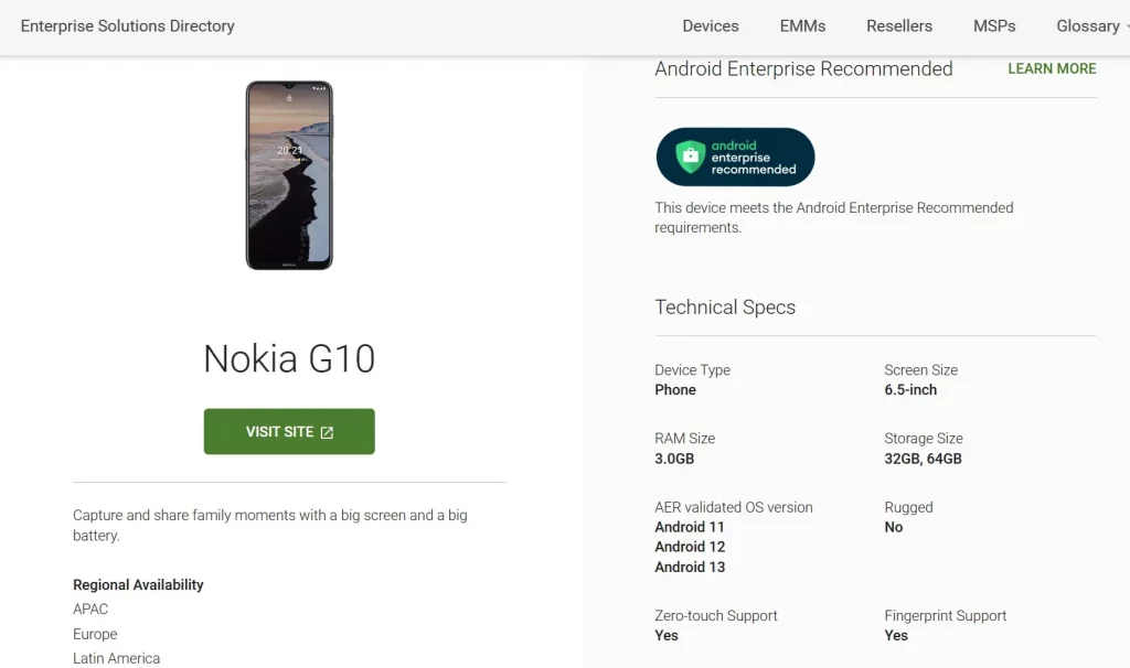 Nokia Adds G10 to the List of Official Android 13 Compatible Phones