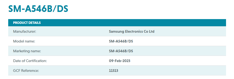 Samsung Galaxy A54 (SM-A546E/DS 256GB) - Specs