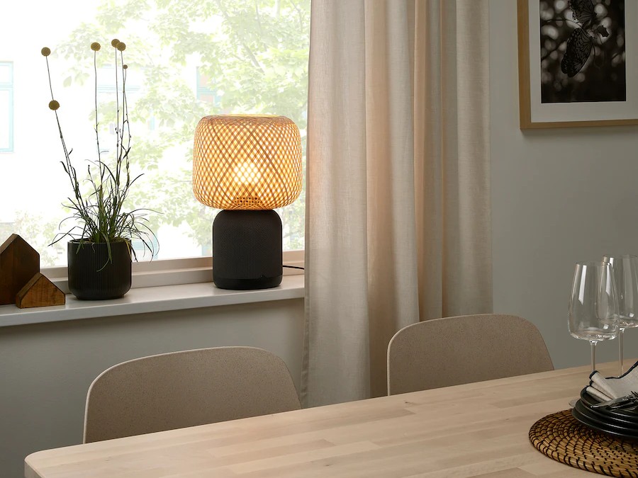 IKEA SYMFONISK Speaker lamp with WiFi, Bamboo shade launched in partnership  with Sonos - Gizmochina