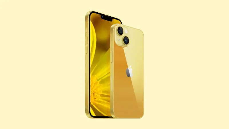 iPhone 14 Yellow mockup