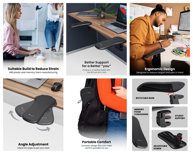 Portronics Armya Removable Armrest