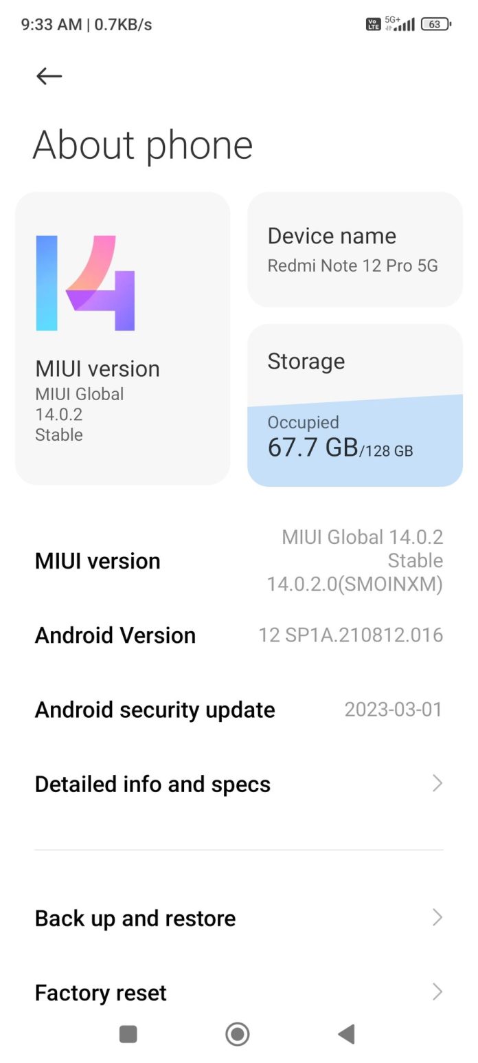 update miui rom redmi note 12 pro 5g