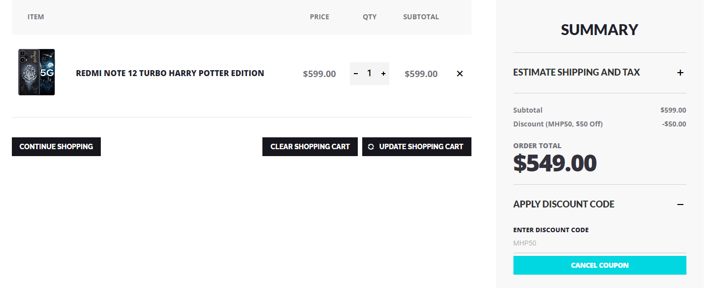 Get 50 OFF on Redmi Note 12 Turbo Harry Potter edition (Coupon