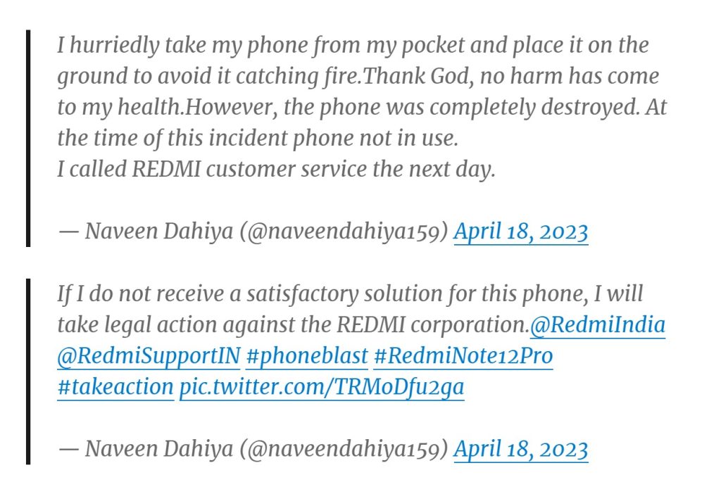 Redmi Note 12 Pro explosion