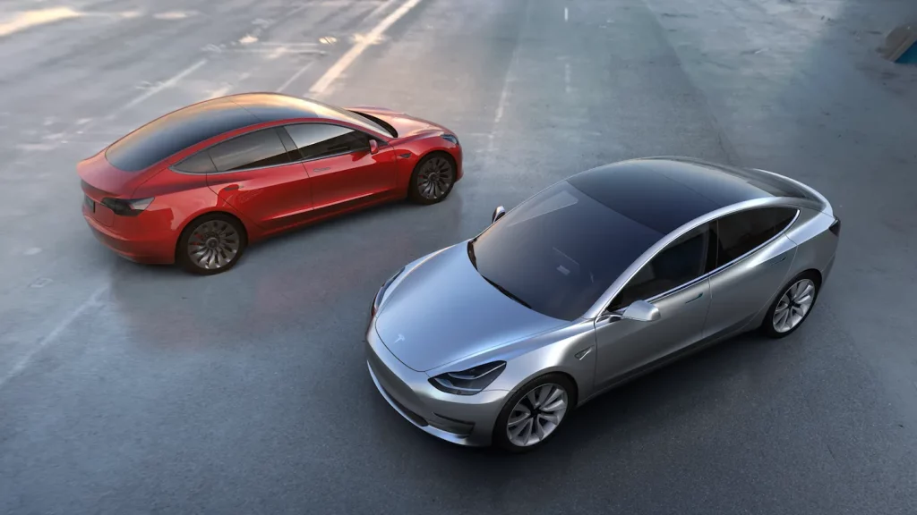 Tesla Model Y Red and Grey