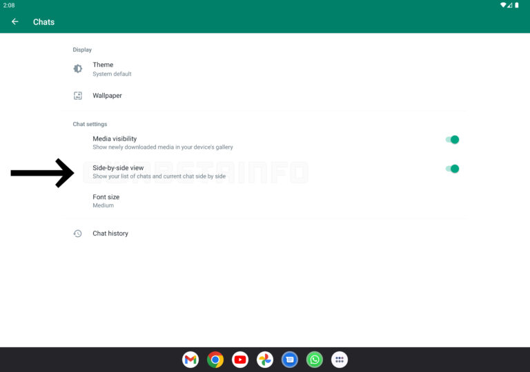 whatsapp side-by side feature