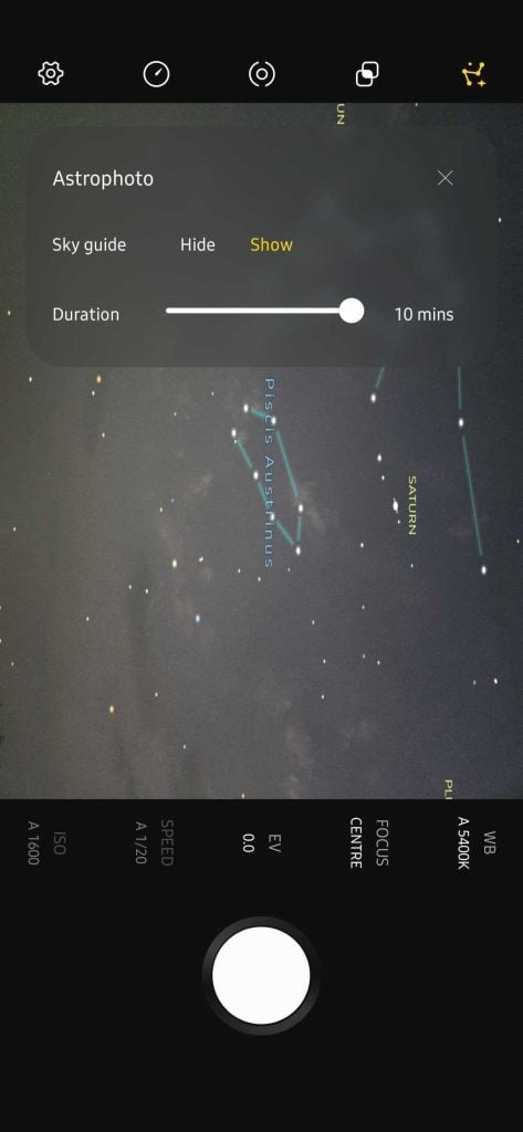 Режим астрофотографії Galaxy S21