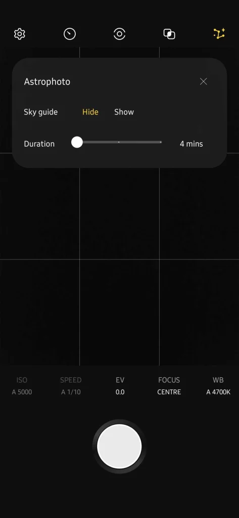 Galaxy S21 astrophotography mode
