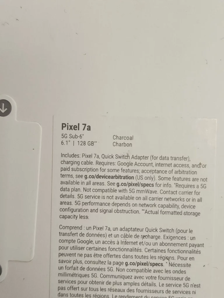 Google Pixel 7a leak
