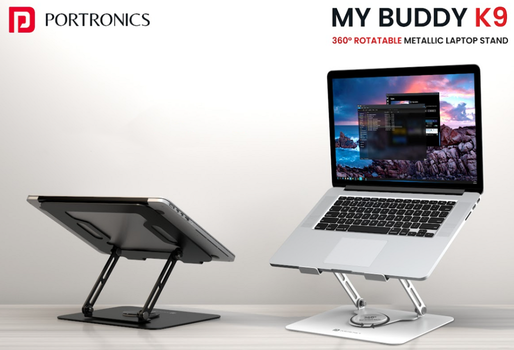 Portronics My Buddy K9 Laptop Stand With Compatibility With Up To 17inch Devices Launched