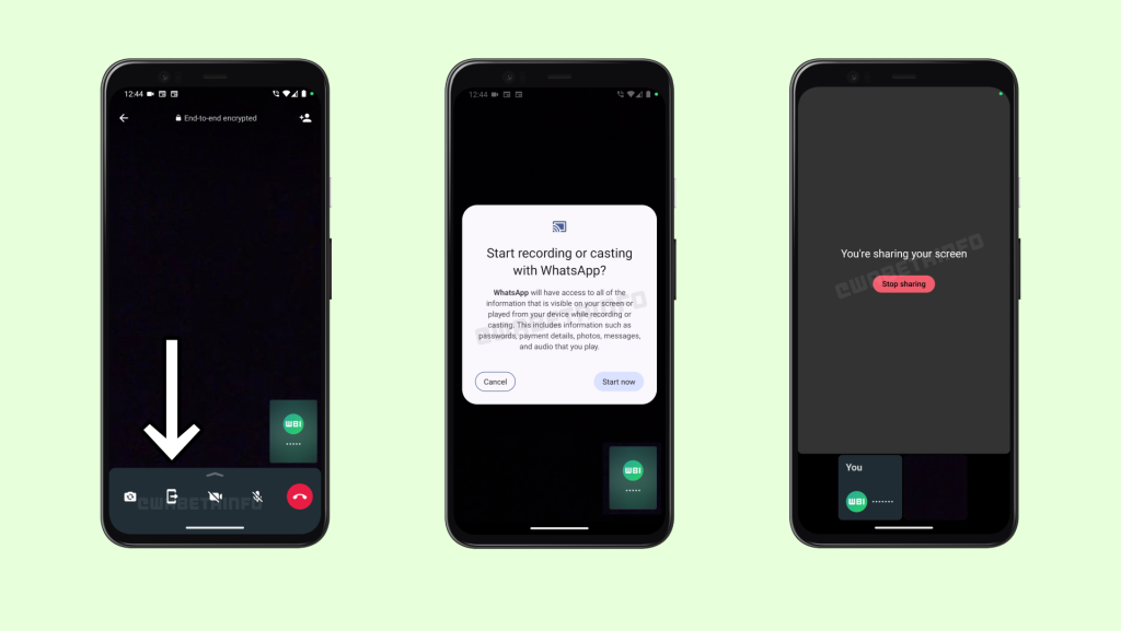 WhatsApp screen sharing android