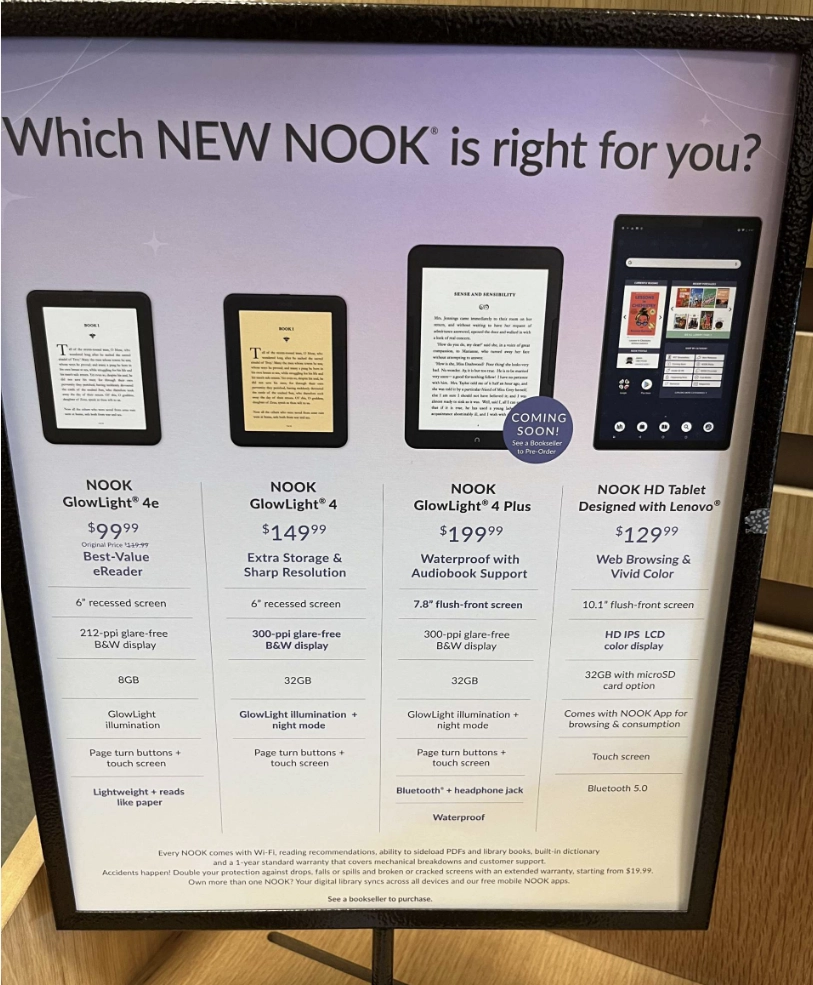 Barnes & Noble showcases the NOOK GlowLight 4 Plus ereader with a 7.8