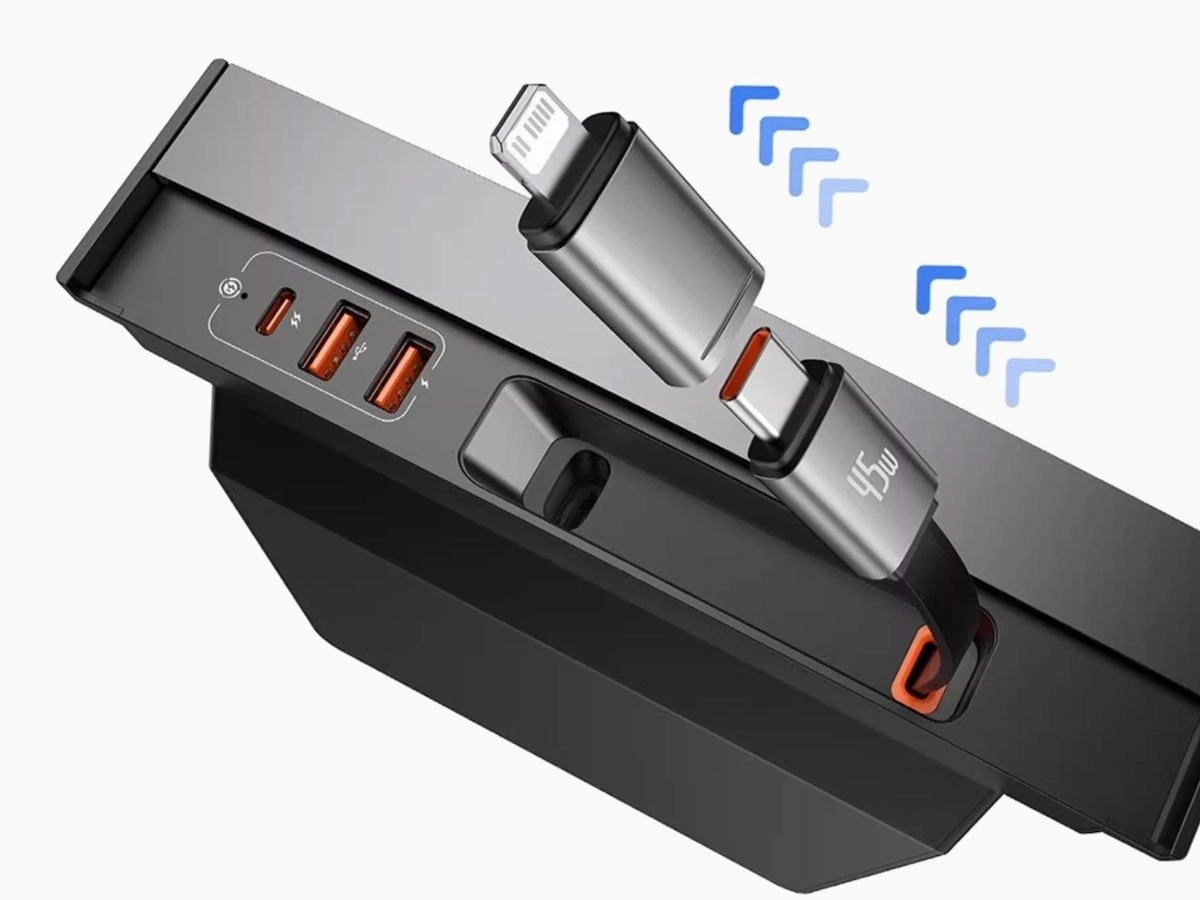 Baseus launched a 4-port docking station for Tesla cars, along with a mini  travel power strip - Gizmochina