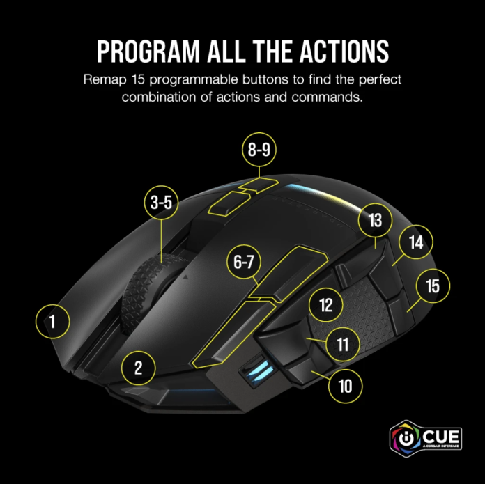 CORSAIR DARKSTAR Wireless Gaming Mouse with 15 programmable buttons ...