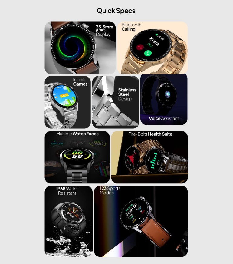 FireBoltt Ultimate with 1.39inch HD display, Bluetooth calling, 7day