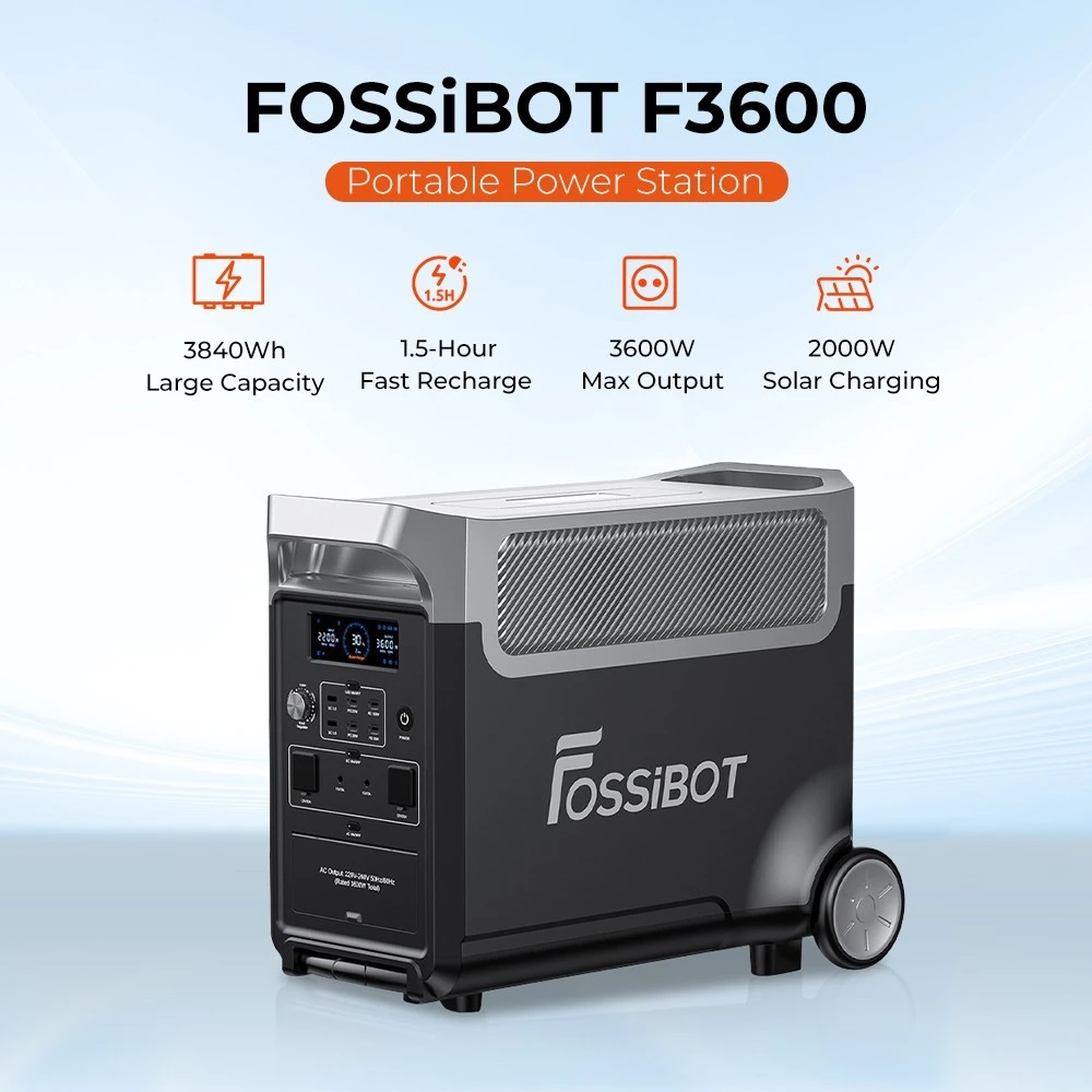 Fossibot F3600 portable power station with a 3,840Wh battery that can power  a 200W refrigerator Launched - Gizmochina