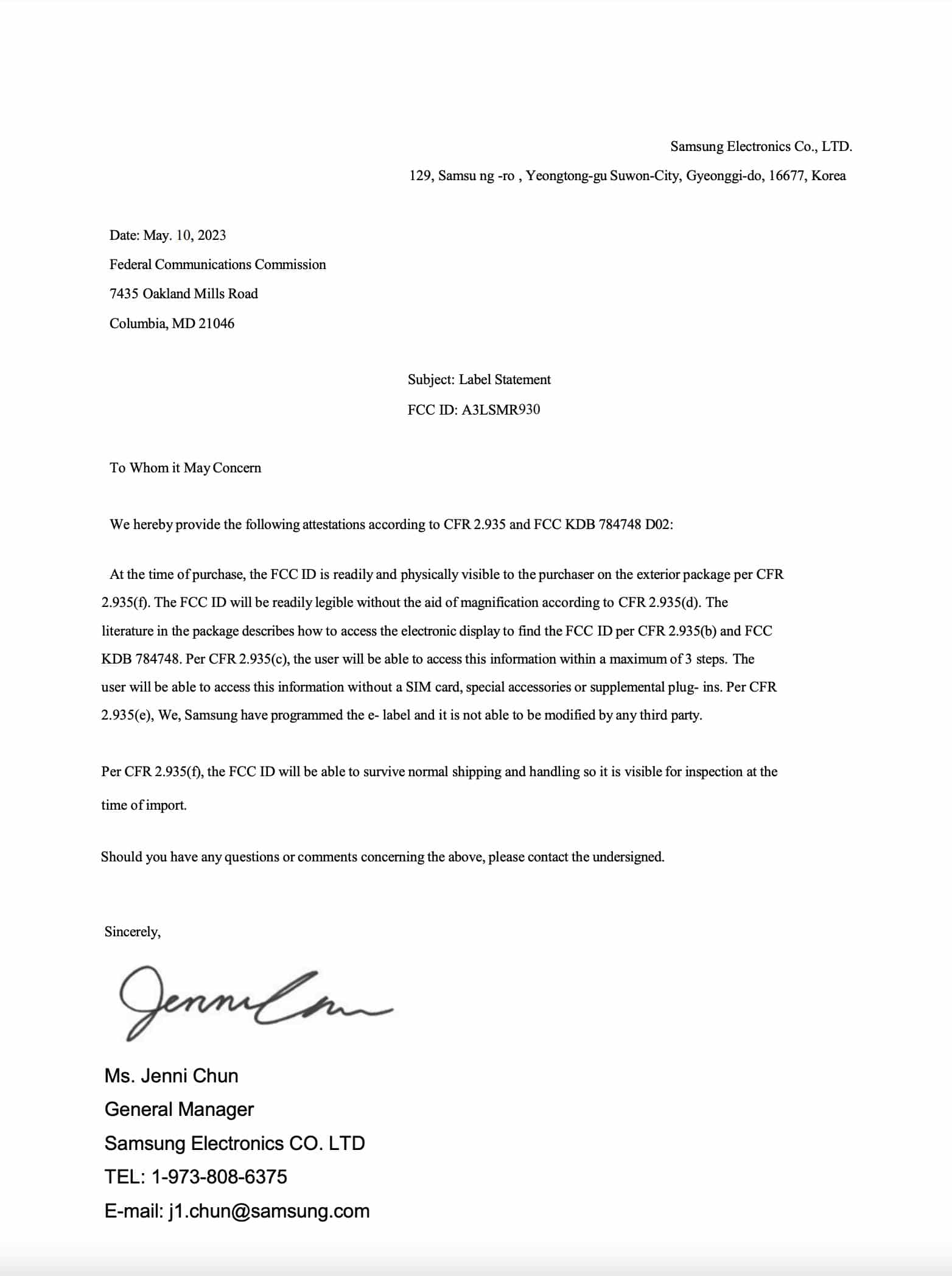 Galaxy Watch 6 series FCC