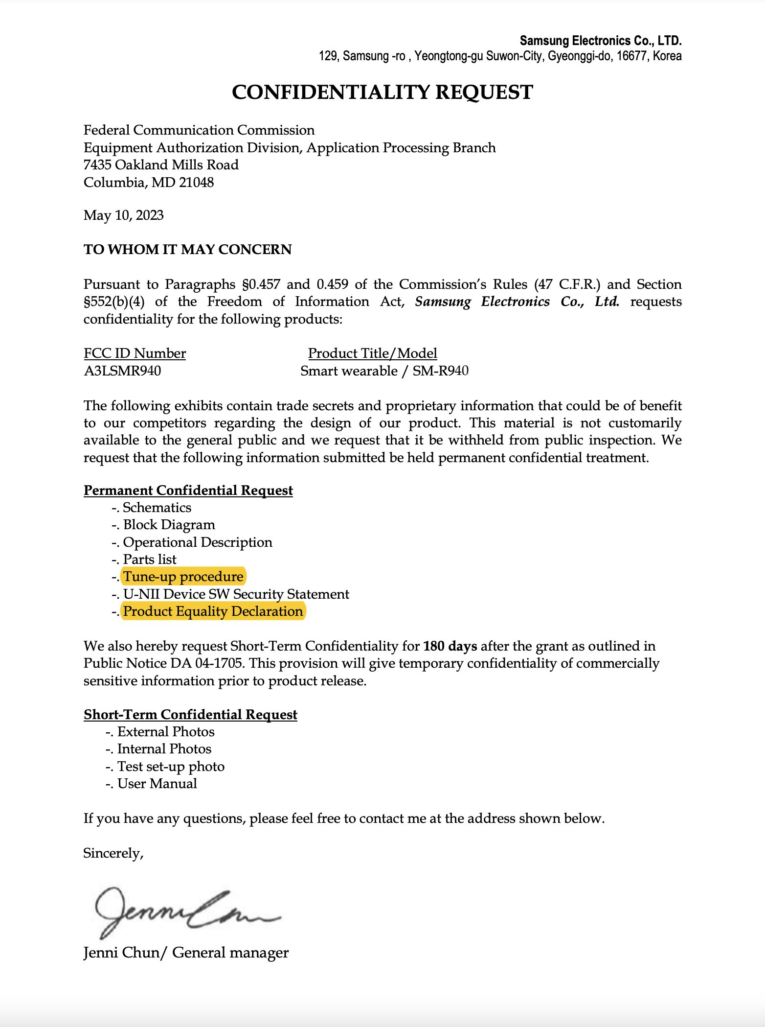 Galaxy Watch 6 series FCC