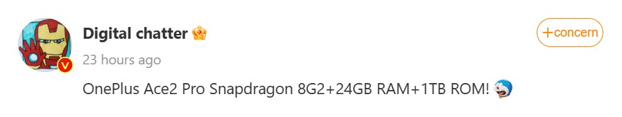 OnePlus Ace 2 Pro leak DCS