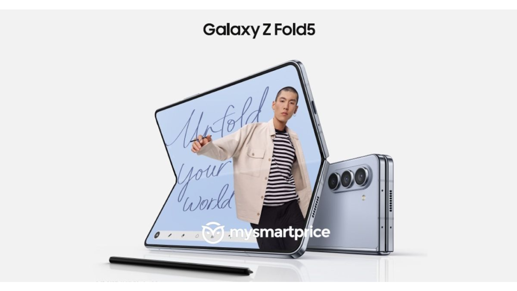Samsung Galaxy Z Fold 5 leaked render by MySmartPrice