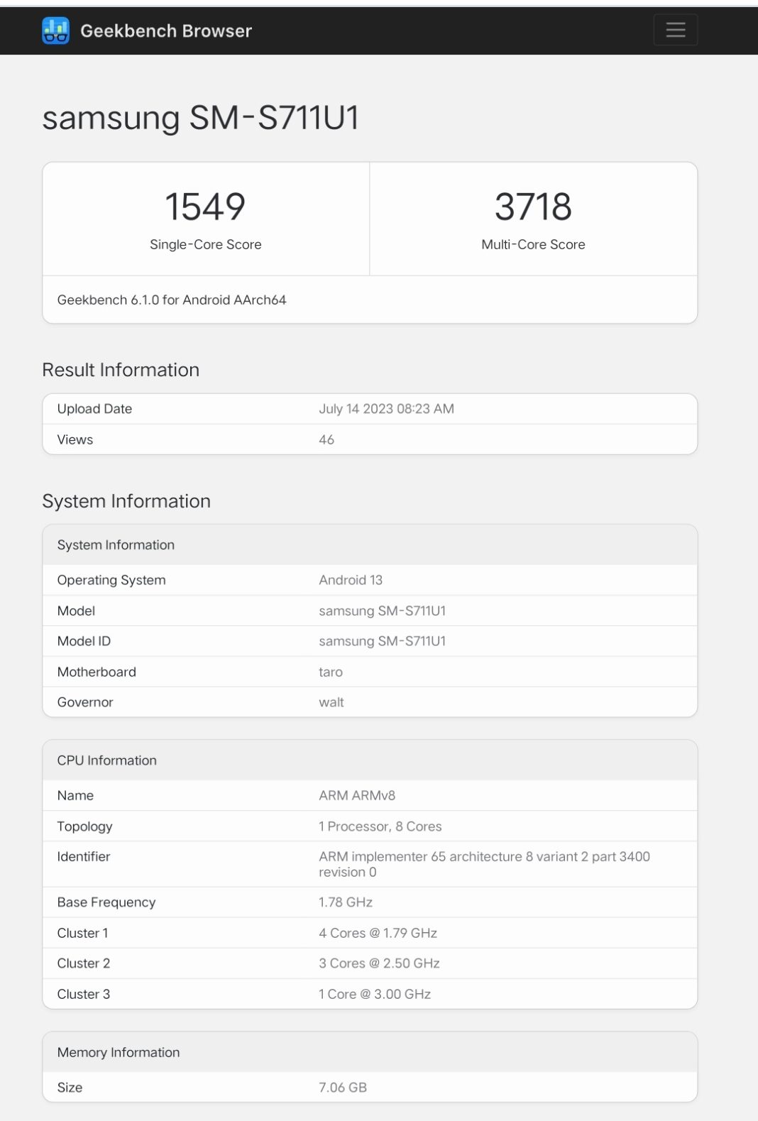 New Geekbench Listing Of Samsung Galaxy S23 FE Reveals Snapdragon 8+ Gen 1 SoC Variant Gizmochina New Geekbench Listing Of Samsung Galaxy S23 FE Reveals Snapdragon 8+ Gen 1 SoC Variant Gizmochina