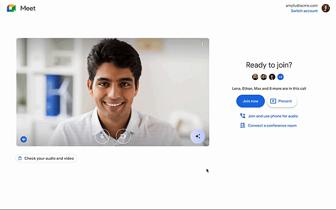 Google Meet AI background
