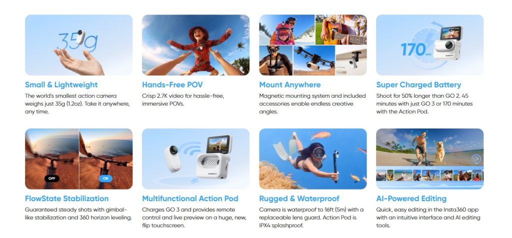 Insta360 Go 3 features