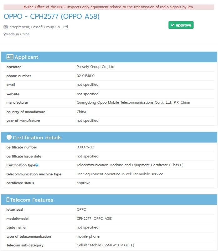 Oppo A58 4g Bags Multiple Certifications Launch Imminent Gizmochina