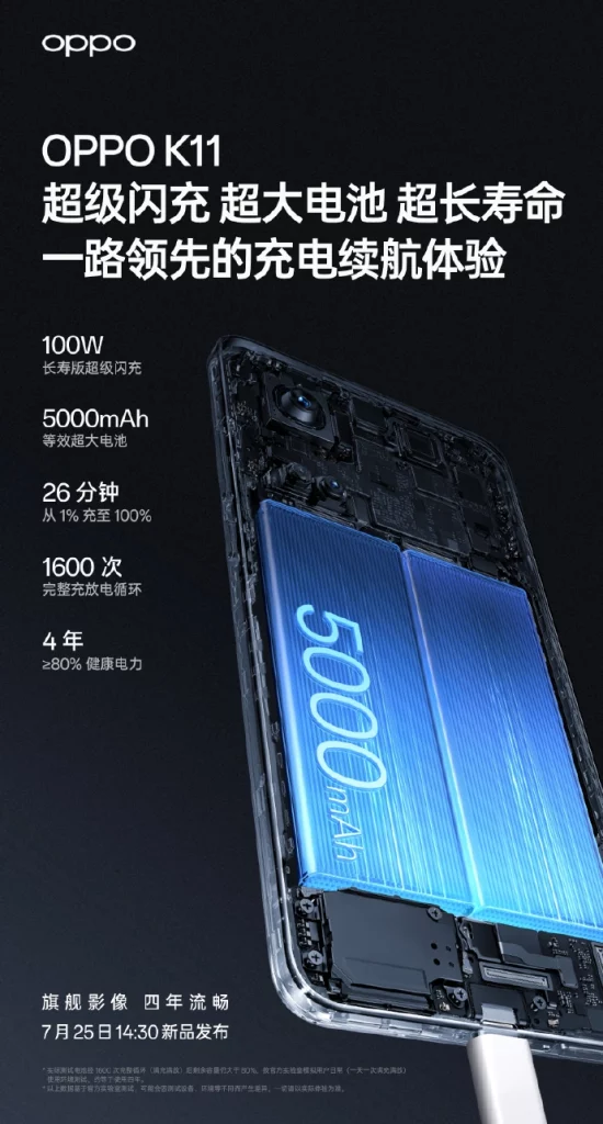 OPPO K11 battery