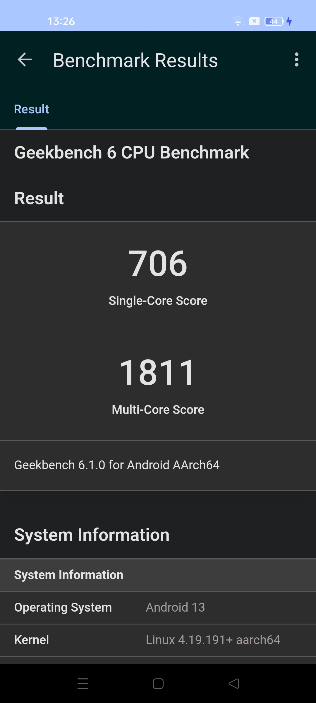 Realme Narzo 60 Geekbench 6