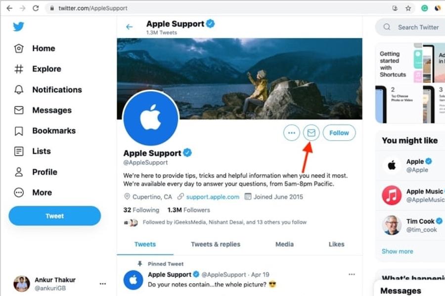 Служба підтримки Apple Twitter End