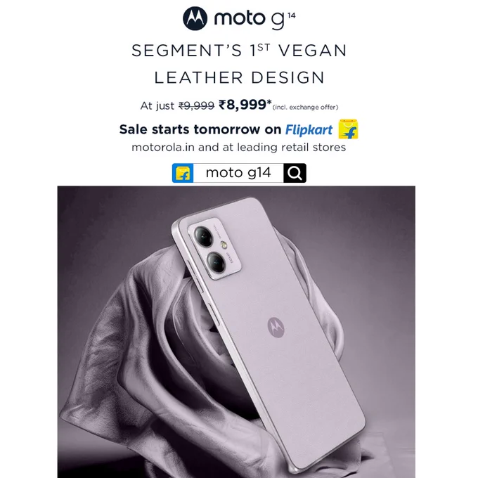 Moto G14 new color options go on sale today priced at ₹8,999 - Gizmochina