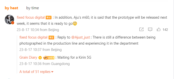 Huawei Mate 60 Weibo post