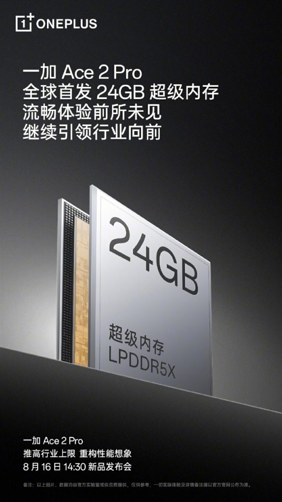 OnePlus Ace 2 Pro memory specs