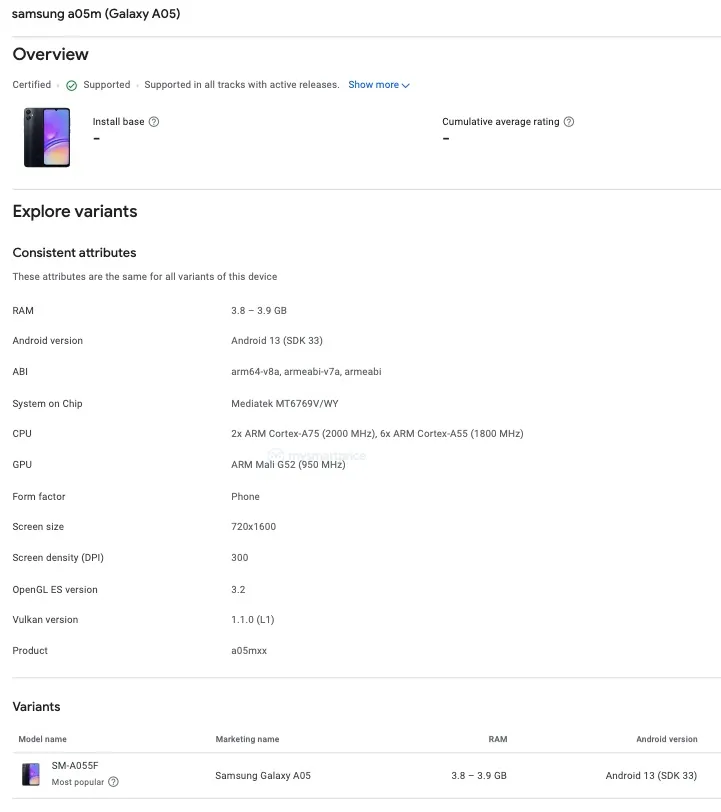 Samsung Galaxy A05