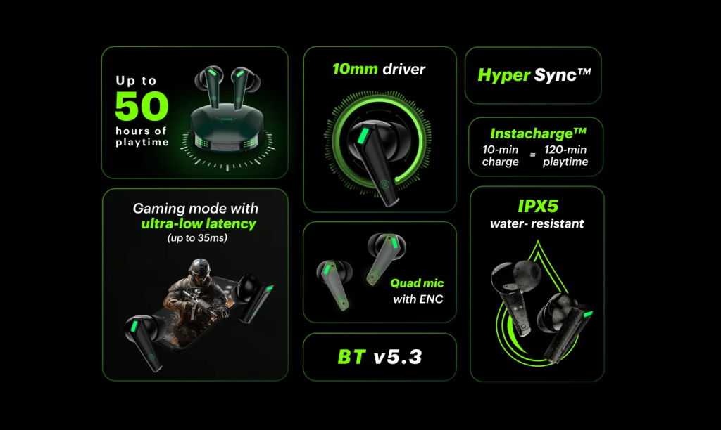 Noise Buds Combat Z specs