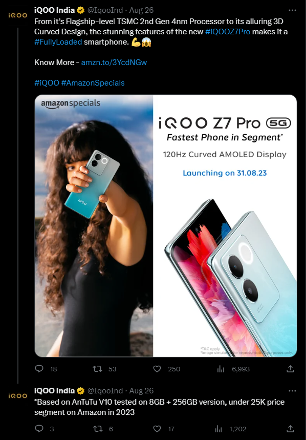 iQOO Z7 Pro 5G price segment